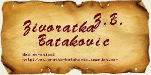 Živoratka Bataković vizit kartica